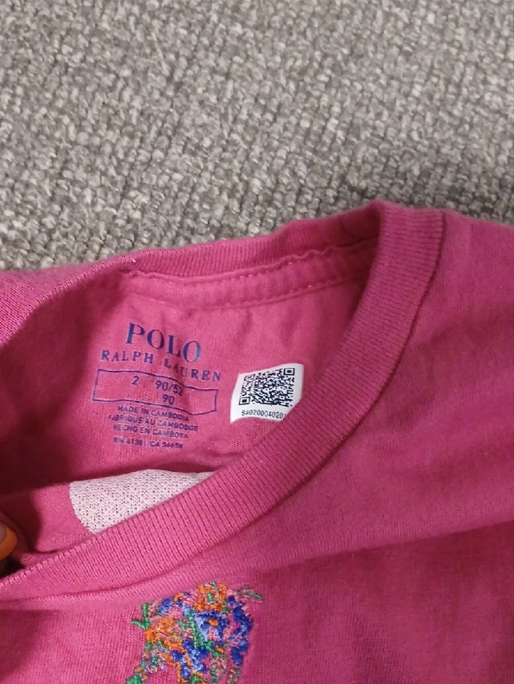 Ralph Lauren Hot Pink Short Sleeve Tee with Multicolor Pony